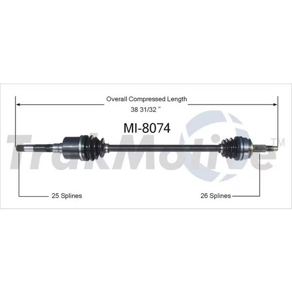 Cv Axle Shaft, Mi-8074, Surtrack Axle, Mfr#: MI-8074